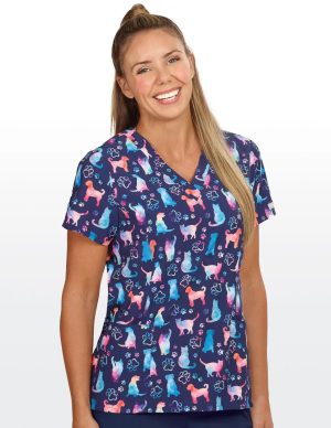 Furr-Ever Colourful Scrub Top