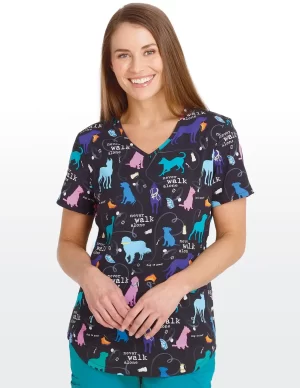 Walking Buddy Scrub Top