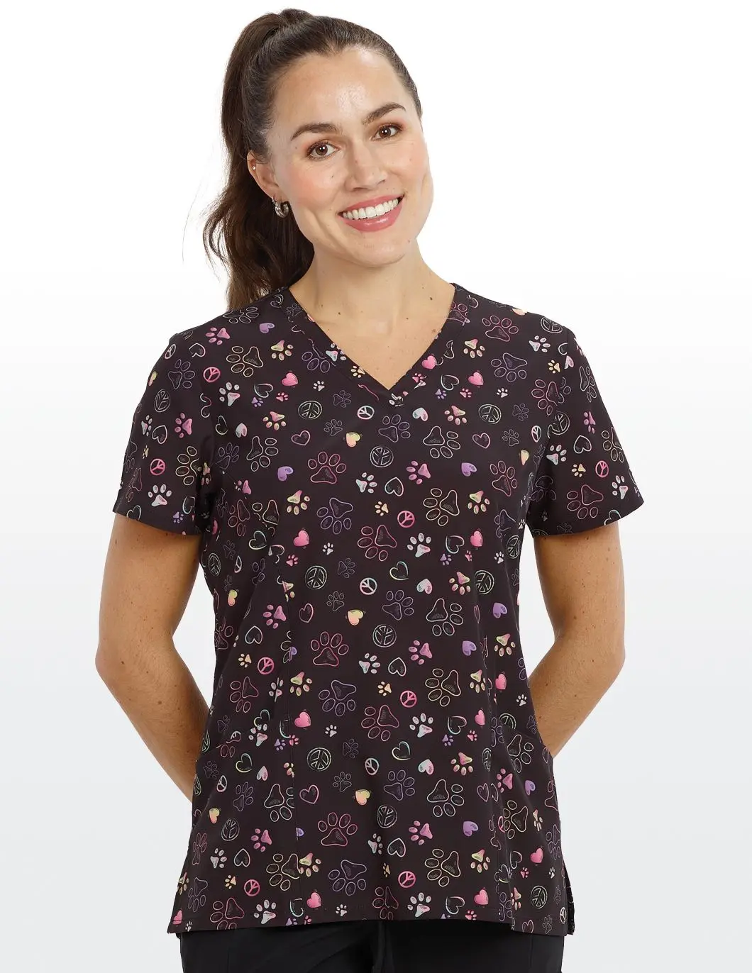 Peace Love Paws Scrub Top
